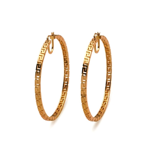 Bông tai Versace Women Greca Hoop Earrings-Gold