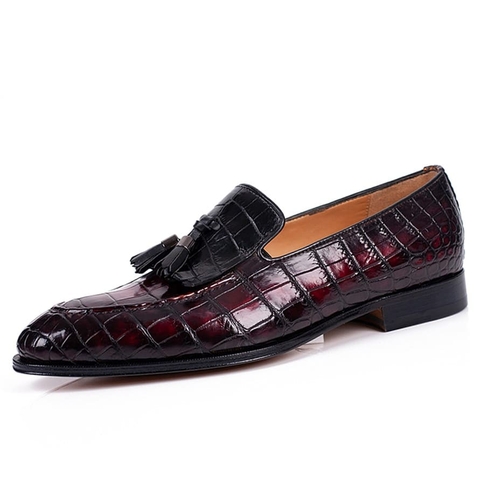 Giày lười nam Alligator Tassel Loafer da cá sấu Alligator