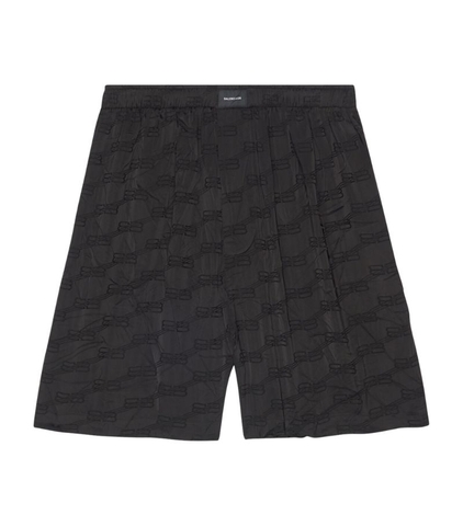 QUẦN BALENCIAGA  Creased BB Logo Print Shorts