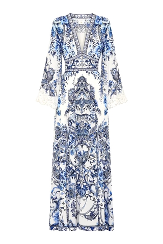 VÁY CAMILLA Kimono Sleeve Dress With Shirring Detail Glaze And Graze