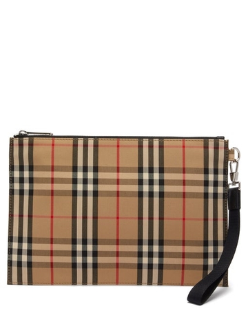 VÍ BURBERRY  Checked cotton-blend canvas pouch