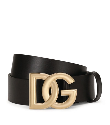 DÂY LƯNG DOLCE & GABBANA  Leather Logo Belt khóa vàng