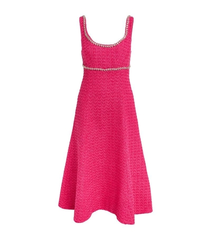 VÁY SELF-PORTRAIT Bouclé Embellished Midi Dress