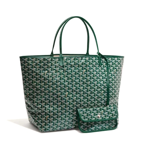 TÚI Goyard Women Sac Saint Louis GM in Goyardine Canvas & Chevroches Calfskin-Green