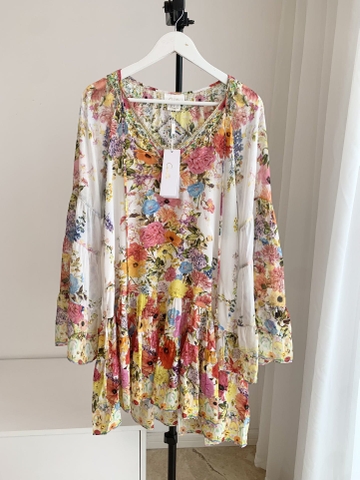 VÁY CAMILLA V NECK Pink Diamonds Mid Dress Long Sleeve High Classy