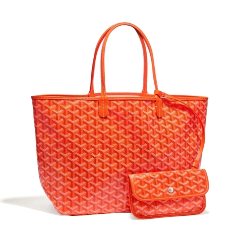 TÚI Goyard Women Sac Saint Louis GM in Goyardine Canvas & Chevroches Calfskin-Orange