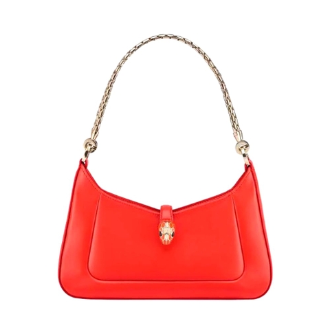 TÚI BVLGARI Women Serpenti Baia Small Shoulder Bag in Calf Leather-Orange