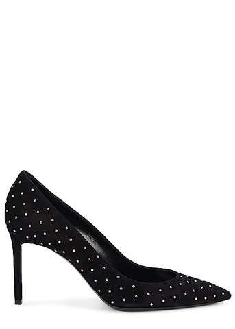 GIÀY SAINT LAURENT  Anya 85 black studded suede pumps