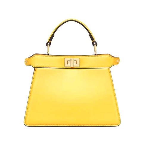 TÚI Fendi Women Peekaboo ISeeU Petite Yellow Padded Nappa Leather Bag