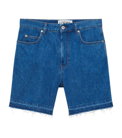 QUẦN LOEWE  x Paula's Ibiza Raw-Edge Denim Shorts