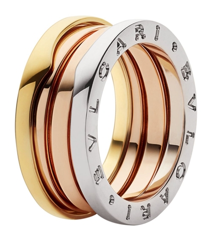 Nhẫn BVLGARI Rose, White and Yellow Gold B.zero1 Ring vàng hồng,trắng,vàng 18K