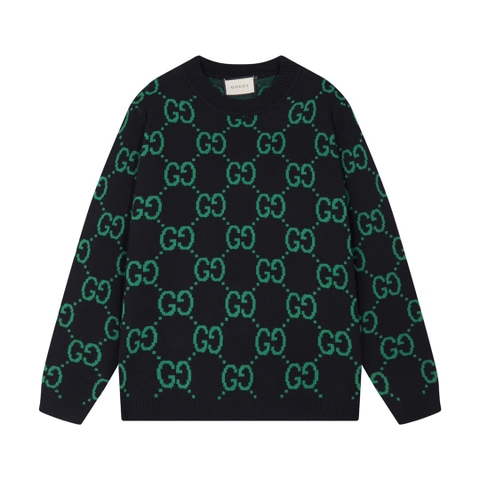 ÁO Gucci GG Sewing Green Sweater Unisex