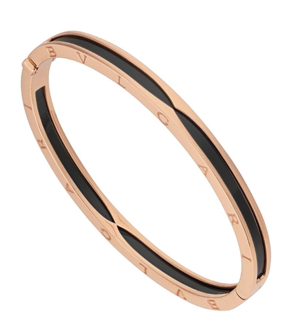 Vòng tay BVLGARI Rose Gold And Ceramic B.Zero1 Bangle vàng hồng18K