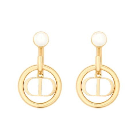 Bông tai Dior Women 30 Montaigne Earrings Gold-Finish Metal and White Resin Pearls