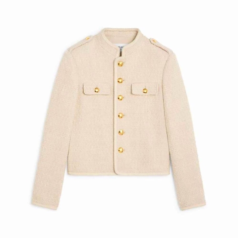 ÁO Celine Women Alluré Jacket in Bouclette Natté