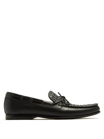 GIÀY BOTTEGA VENETA  Wave intrecciato leather loafers