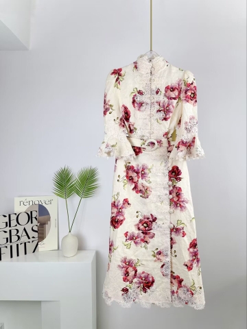 VÁY ZIMMERMANN Vintage Flower Long Sleeve Long Dress High Classy