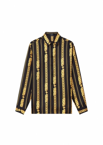 ÁO VERSACE CHAIN PINSTRIPE SILK SHIRT SS2022