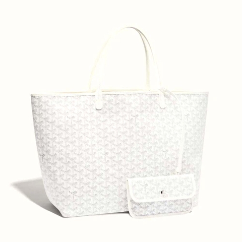 TÚI Goyard Women Sac Saint Louis GM in Goyardine Canvas & Chevroches Calfskin-White