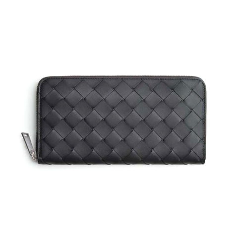 Ví Bottega Veneta Intrecciato Zip Around Wallet-Black