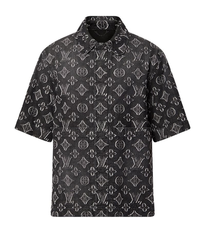 ÁO LOUIS VUITTON  Monogram Chambray Short-Sleeve Shirt