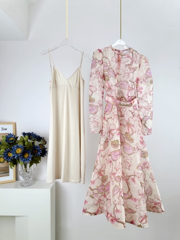 VÁY ZIMMERMANN Vintage Flower White Mid Dress High Classy