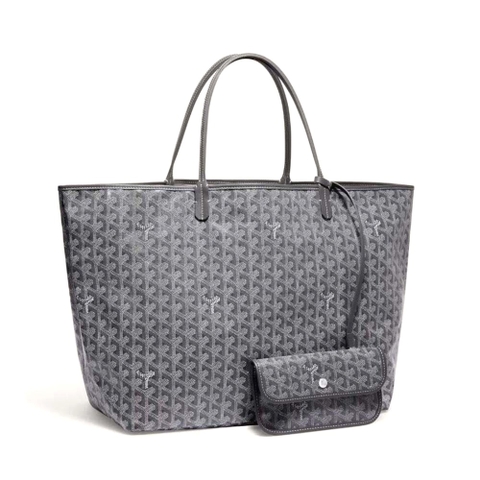 TÚI Goyard Women Sac Saint Louis GM in Goyardine Canvas & Chevroches Calfskin-Silver