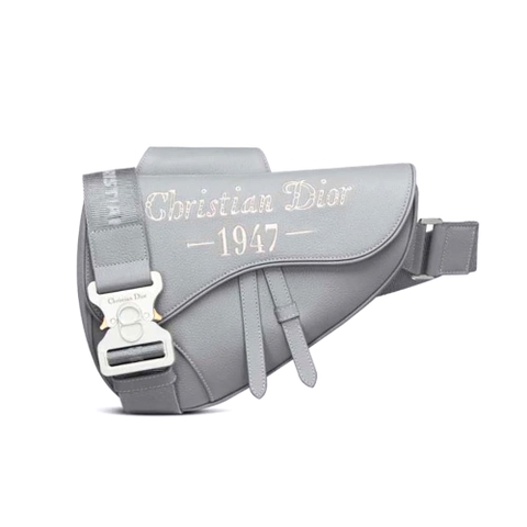TÚI DIOR Saddle Bag Dior Gray Grained Calfskin with Christian Dior 1947 Signature