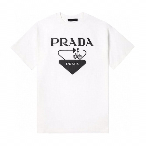 ÁO PRADA MILANO LOGO print cotton T-shirt SS2022