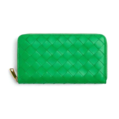 Ví Bottega Veneta Intrecciato Zip Around Wallet-Green