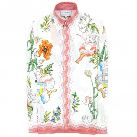 ÁO CASABLANCA Floral Print Silk Shirt