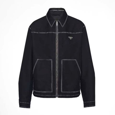 ÁO Prada Technical Fabric Blouson Jacket-Black
