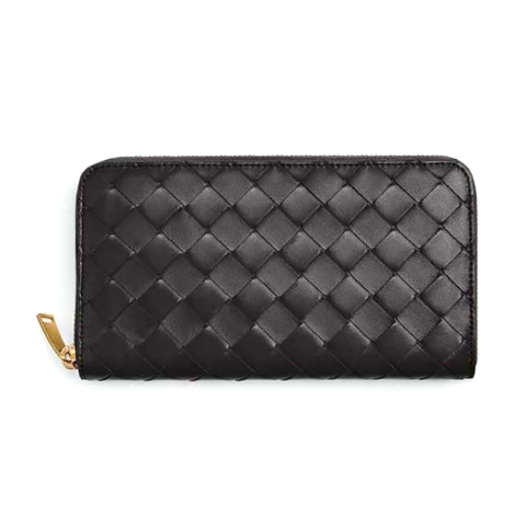 Ví Bottega Veneta Intrecciato Zip Around Wallet-Black