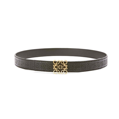 DÂY LƯNG Loewe Women Anagram Belt in Silk Calfskin-Black