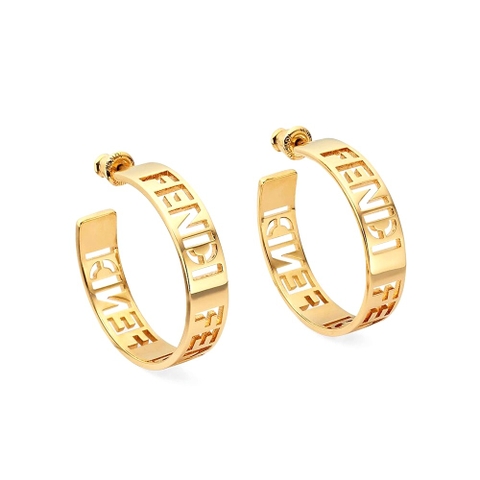 Bông tai Fendi Women Small Signature Earrings Gold-colored