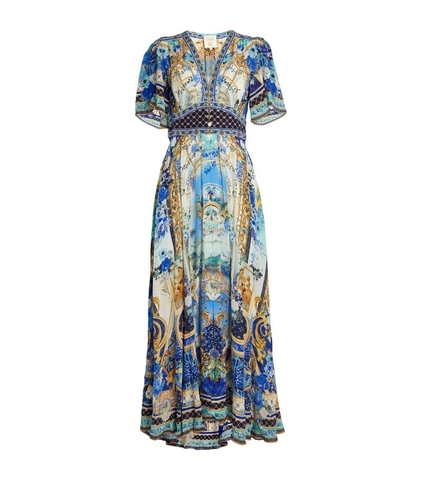 VÁY CAMILLA  Silk Printed Maxi Dress