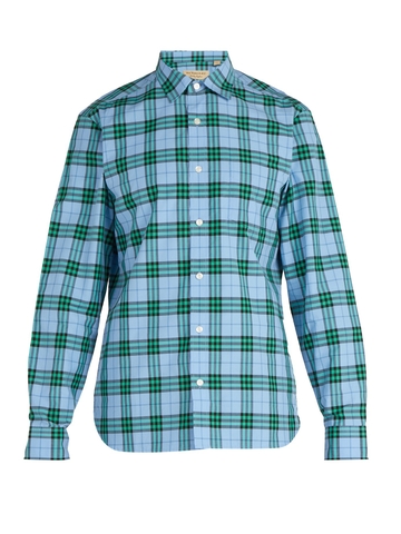 ÁO BURBERRY Point-collar checked cotton shirt