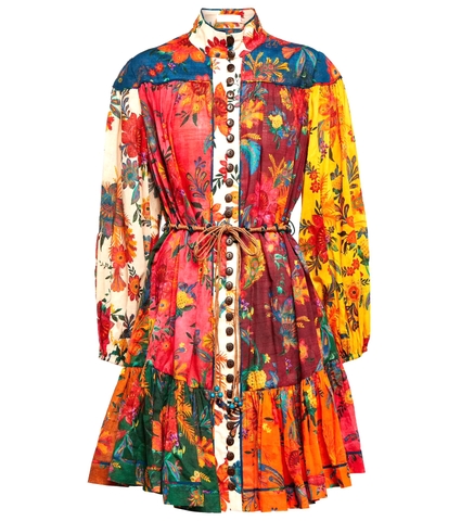 VÁY ZIMMERMANN Colorful Flower Vintage Dress Dài Tay