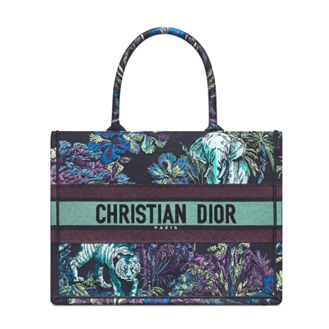 TÚI Dior Women Medium Dior Book Tote Blue Multicolor Toile de Jouy Voyage Embroidery