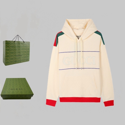 ÁO GUCCI GG Logo Chest Sweater Hoodie White