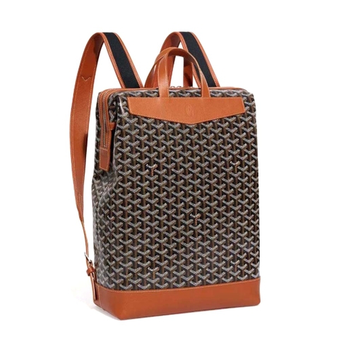 TÚI Goyard Women Sac A Dos Cisalpin in Goyardine Canvas & Chevroches Calfskin-Brown