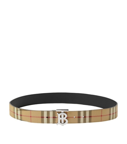 DÂY LƯNG BURBERRY  Check Reversible TB Monogram Belt khóa trắng