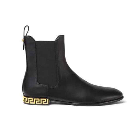 GIÀY Versace Women Greca Chelsea Boots in Calf leather-Black