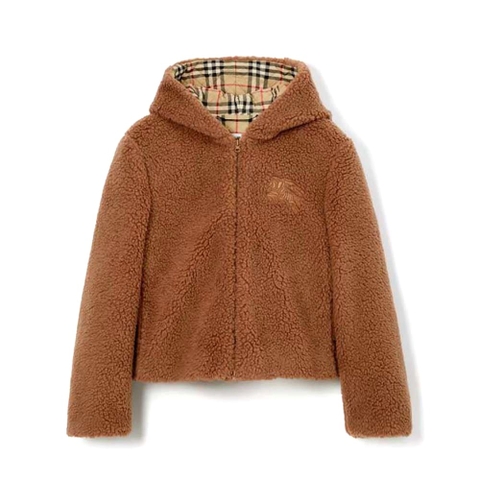 ÁO Burberry EKD Fleece Hooded Jacket-Brown