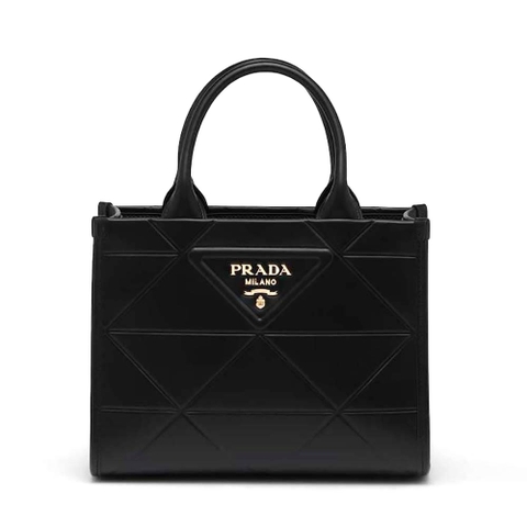 TÚI Prada Women Mini Prada Symbole Leather Bag with Stitching-Black