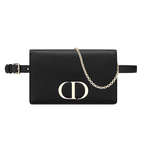 TÚI Dior Women 30 Montaigne 2-in-1 Pouch Stone Grained Calfskin-Black