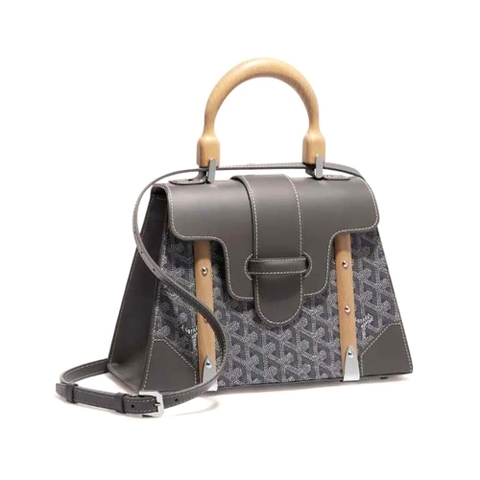 TÚI Goyard Women Sac Saïgon PM in Toile Goyardine & Clamecy Calfskin-Gray