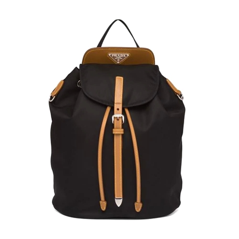 BALO Prada Women Nylon and Saffiano Leather Backpack-Brown