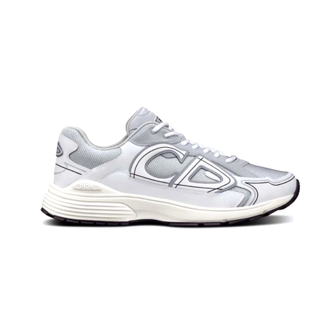 GIÀY DIOR Unisex CD Shoes B30 Low-Top Sneaker Gray Mesh and White Technical Fabric