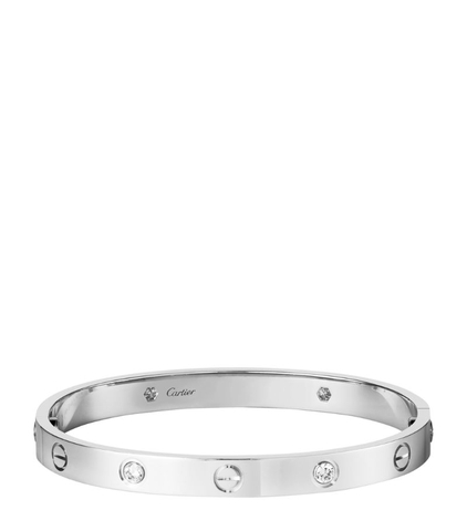 Vòng tay CARTIER White Gold and Diamond LOVE Bracelet vàng trắng 18K